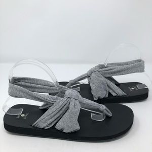 Shade & Shore Gray Fabric Wrap Sandals Size 10 NWOT
